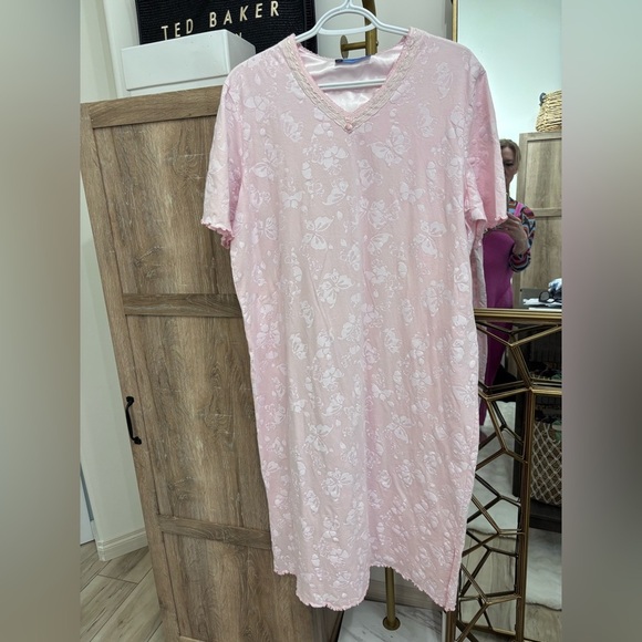 Vintage 100% Cotton Pink Floral Nightgown - Picture 8 of 8